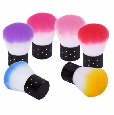 China Nail Art Brush Nail Polish Dust Brush Cleaning Mushroom Stainless Steel Fluffy Handle for sale