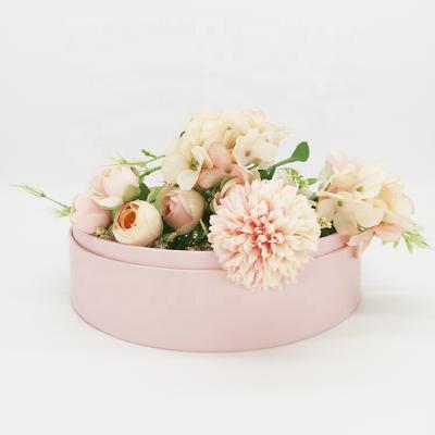 China Biodegradable Wholesale Custom Luxury Flower Box Round Macaron Flower Packaging for sale