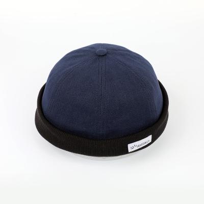 China COMMON Wholesale Custom Color Brimless Baseball Cap, 6 Panel Navy Blue Docker Hat, Hot Sale Visorless Hats for sale