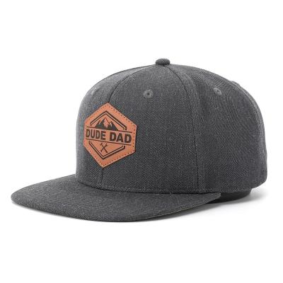 China COMMON Fashion 6 Panel Custom Cheap High Quality OEM Wholesale Patch Logo Flat Brim Hip Hop Snapback Black Acrylic Leather Hats 6 for sale