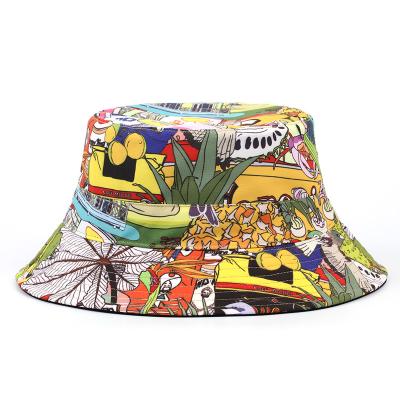 China Supplier Eco-Friendly Wholesale Funny Adult Sports OEM Foldable Dye Cotton Sublimation Printing Double Sided Wear Fishing Bucket Hat for sale