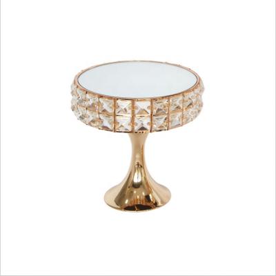 China European style wedding supplies modern European cake decorations cake stand crystal gold birthday cake stand for sale