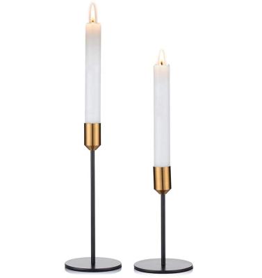 China Wholesale Romantic Wedding Europe Metal Candlestick Holder Luxury Retro Europen Valentine's Day Gift Candlestick Two-piece Set for sale