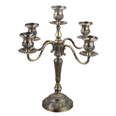 China Retro European ArmsZinc Alloy Metal Candle Holder 3AM 5 Table Centerpieces European Retro Style Home Decoration for sale