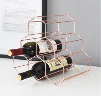 China Classicmodern Beehive Honeycomb Shape Cellar Bar Restaurant Show Six Red Wine Red Wine Display Racks for sale