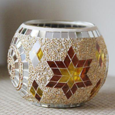 China Hot Selling Europe Style European Style Wedding Decoration Classic Mosaic Glass Candle Holder for sale