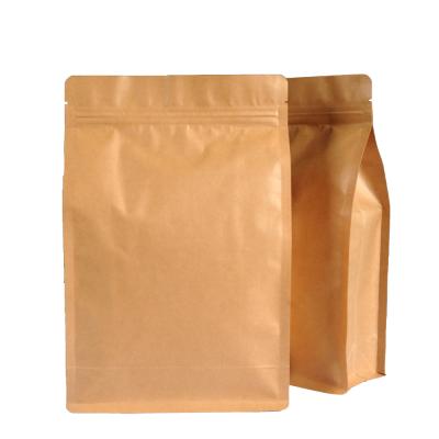 China Product Packaging Modern Simplicity Yellow Kraft Paper Windowless Eight Side Sealing Bag for sale