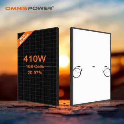 China High Quality Jinko Solar 410 Watt Ultra Black Mono Panel All Black Half Cut 108 Cells 10BB Solar PV Panel For Sale 182mmx182mm for sale