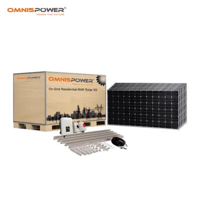 China Residential House On Grid PV Kit 6KW ON GRID RESIDENTIAL House Use Complete Kits AC DC Generator Power Inverter Controller for sale