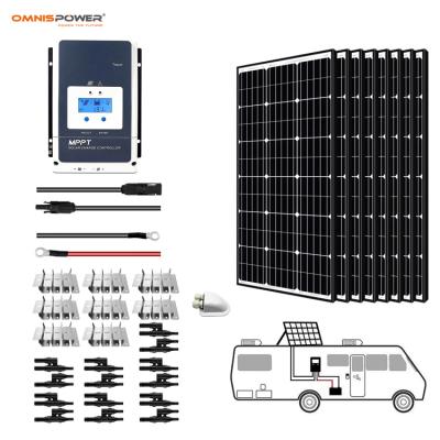 China Outdoor Moving Easy Installation 800 Watt Solar System Complete Kit High Efficiency Manufacturer Price For RV VAN 60A MPPT Charge Controller for sale