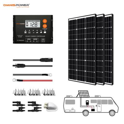 China Great Outdoor Displacement Price 300 Watt Complete Kit Factory Direct For RV VAN 24V 12V 20A PWM Solar Power High Efficiency Charge Controller for sale