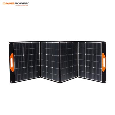 China High Efficiency Foldable Pack 200W Waterproof Portable Solar Charging Outdoor Portable Solar Panel 166mmx166mm for sale