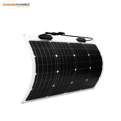 China 50w semi flexible solar panel 12v flexible for Motorhome etc. coating monocrystalline flexible solar panel 125mmx125mm Boat ETFE for sale