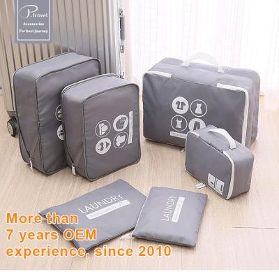 China The Convenient 6 Pieces Per Cube Set Tote Of Luggage Tote Cubes With Laundry Bag for sale