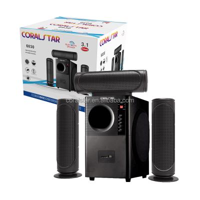 China CORALSTAR Plastic Hot Selling Portable Subwoofer 3.1 Home Theater Speaker System for sale