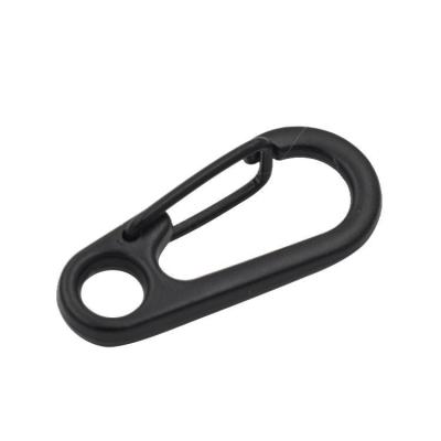 China Mini carabiner de aleación de zinc negro con gancho y llavero de anillo para equipos de minería en venta