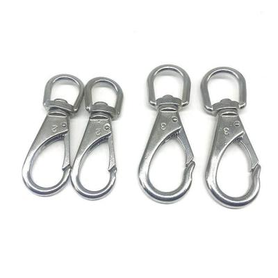 China Zware industrie Zwarte afwerking roestvrij staal gepolijst AISI304 Draaiend oog Blot Spring Hooks Draaiend snap Hook Te koop