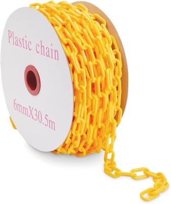 China Warning Chain Yellow Plastic Barrier Chain Weatherproof Safety Chain for sale