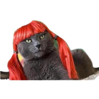 中国 Elegant Black Curly Pet Wig for Cats and Dogs - Luxurious Soft Adjustable Perfect for Formal Events and Photoshoots 販売のため