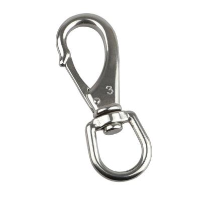 China OEM Polished Stainless Steel Round Eye Swivel Snap Spring Hook Swivel Eye Snap Hook for sale