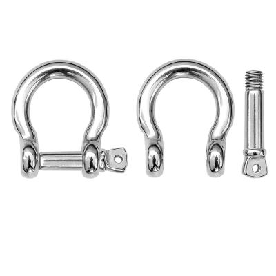 China Precision Casting Technology AISI Stainless Steel 304/316 Bow Shackle for Marine Rigging for sale