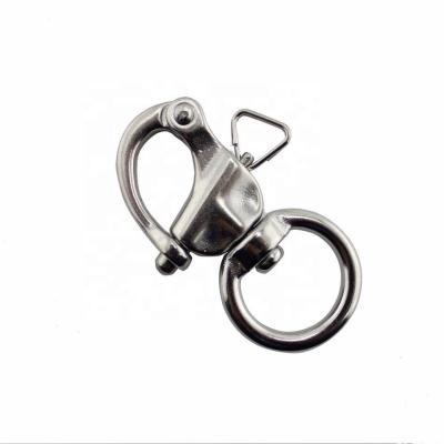 China DEE SHACKLES European Type 316 Stainless Steel Swivel Round Eye Quick Release Snap Shackle for sale