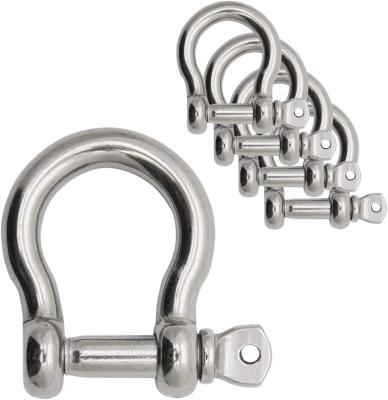 China 304 roestvrij staal Boogvorm Load Shackle voor ketens Draaddraad Lifting Gepolijst afwerking Te koop