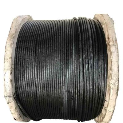 China 26mm 6x37 FC Wire Rope Ungalvanized Steel Cable Ropes with Black Oil Construction Special Cold Heading Steel 26mm for sale