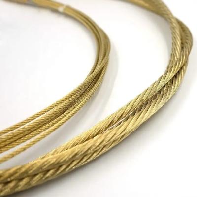 China Non-Alloy Copper Coated Wire Rope Brass Plated Steel Wire Rope 1*7 1.0mm Tolerance Other for sale