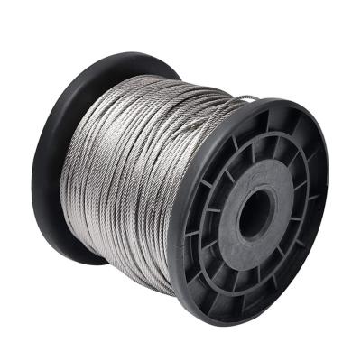 China 316 Steel Grade 1x19 Construction SS Cable Stainless Rope 0.9mm Inox Cable 1x19 Stainless Steel Wire Rope for sale