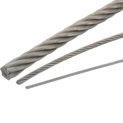 China AISI316 Stainless Steel Round Strand Wire Rope 1*7 7*7 1*19 7*19 6*12 6*19 6*37 FC Iwrc Galvanized Wire Rope Elevator Rope for sale