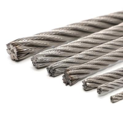 China 304 Stainless Steel Wire Rope for Lifting Slings Cranes and Fishing Tolerance ±1% Special Cold Heading Steel 4.0mm 7*19 for sale