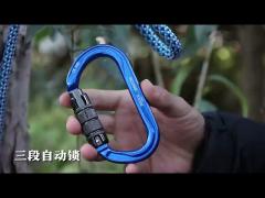 Aluminum 30KN Outdoor Carabiner Customized Logo and Color D Shape Climbing Snap Hook