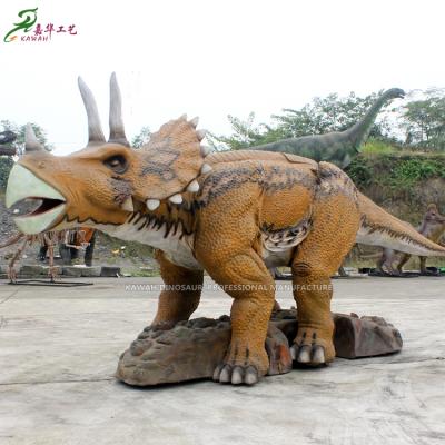 China Park Equipment Dino Park Stage Show Walking Dinosaur Animatronic Remote Controlled Triceratops Model for sale