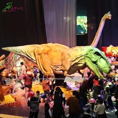 China Park Equipment Real Dinosaur World Stage Show Interactive Custom Walking Animatronic Dinosaur Model for sale