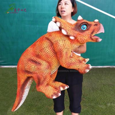 China Show / Act / Props / Stage Puppets Dino Park Products Triceratops Animatronic Hand Dinosaur Puppet For Kids for sale