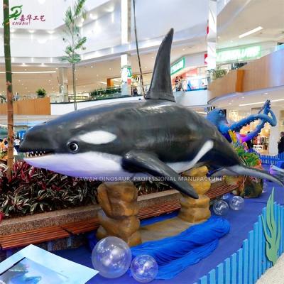 China Park Equipment Animatronic Ocean Creatures Killer Whale Sea Animal Orcas Whale Model For Public Display for sale