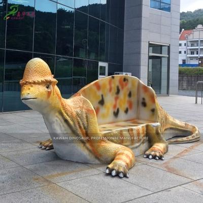 China Amusement Park Decoration Fiberglass Dinosaur Photo-taking Dino Chair Customization Chair for sale