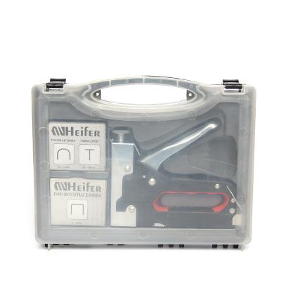 China Manual Carbon Steel 3 Way Heavy Duty Staple Gun Nailer Tacker With Staples Nails for sale