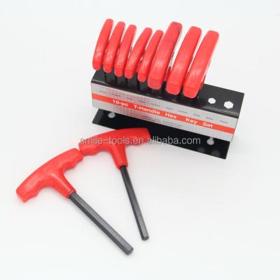 China 10PC Carbon Steel Allen Wrench Tool Set T-Handle Hex Wrench for sale