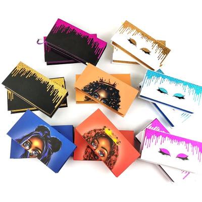 China Materials Factory Wholesale Recycled Luxury Color Eyelash Magnetic Box Printing Magnetic Flip Eyelashes Packaging Paper Box Customization for sale