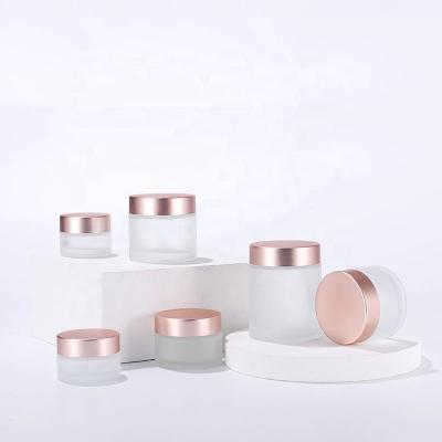 China Factory wholesale cosmetic frosted empty cosmetic container box with rose gold bottle cap for sale