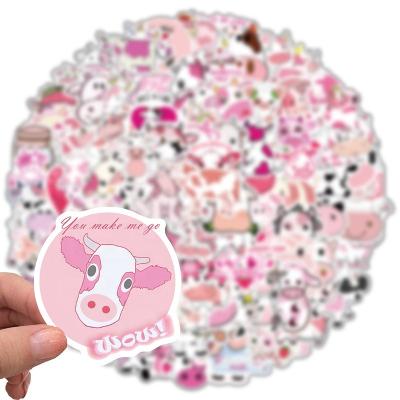 China Waterproof new hot-selling waterproof cute PVC printing die-cut stickers 100 pieces can stick luggage stickers for laptop computer for sale