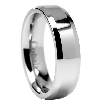 China Polished Men's Casual/Sporty Cobalt Chrome Ring Comfort Fit Wedding Band Tops for sale