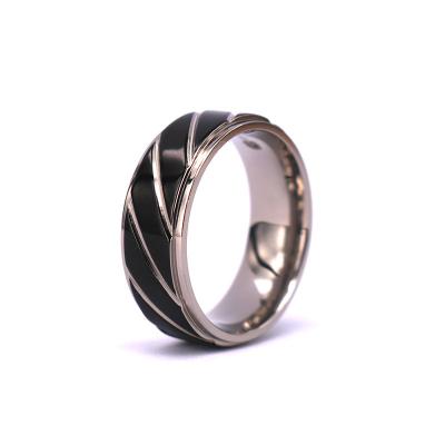 China Ring Chute Design Titanium Ring Modern Made Casual/Sporty Titanium Wedding Band Engagement For Men for sale