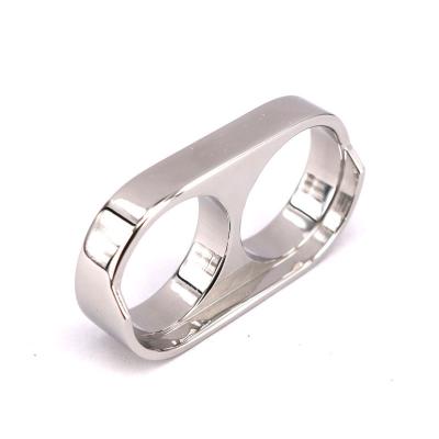 China Hiphop accept custom order 2022 trend stainless steel double finger ring for sale