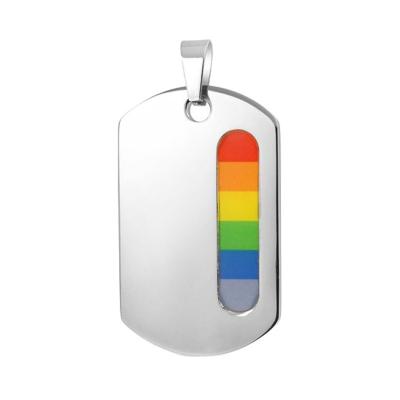 China Casual / Sporty Free Rainbow Gay Pride Engraving Stainless Steel Pendant for sale