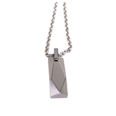 China Unique Stainless Steel Facets Tungsten Pendant With Stainless Steel Necklace Men Women for sale