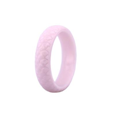 China Affordable casual/sporty silicone rubber wedding bands, pink silicone wedding ring for women for sale