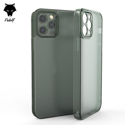 China iWolf 2021 New Arrivals Frosted Grinding Matte Glass Case Phone Case Anti-fall Ultra-thin Back Cover For iPhone 12 Pro Max for sale